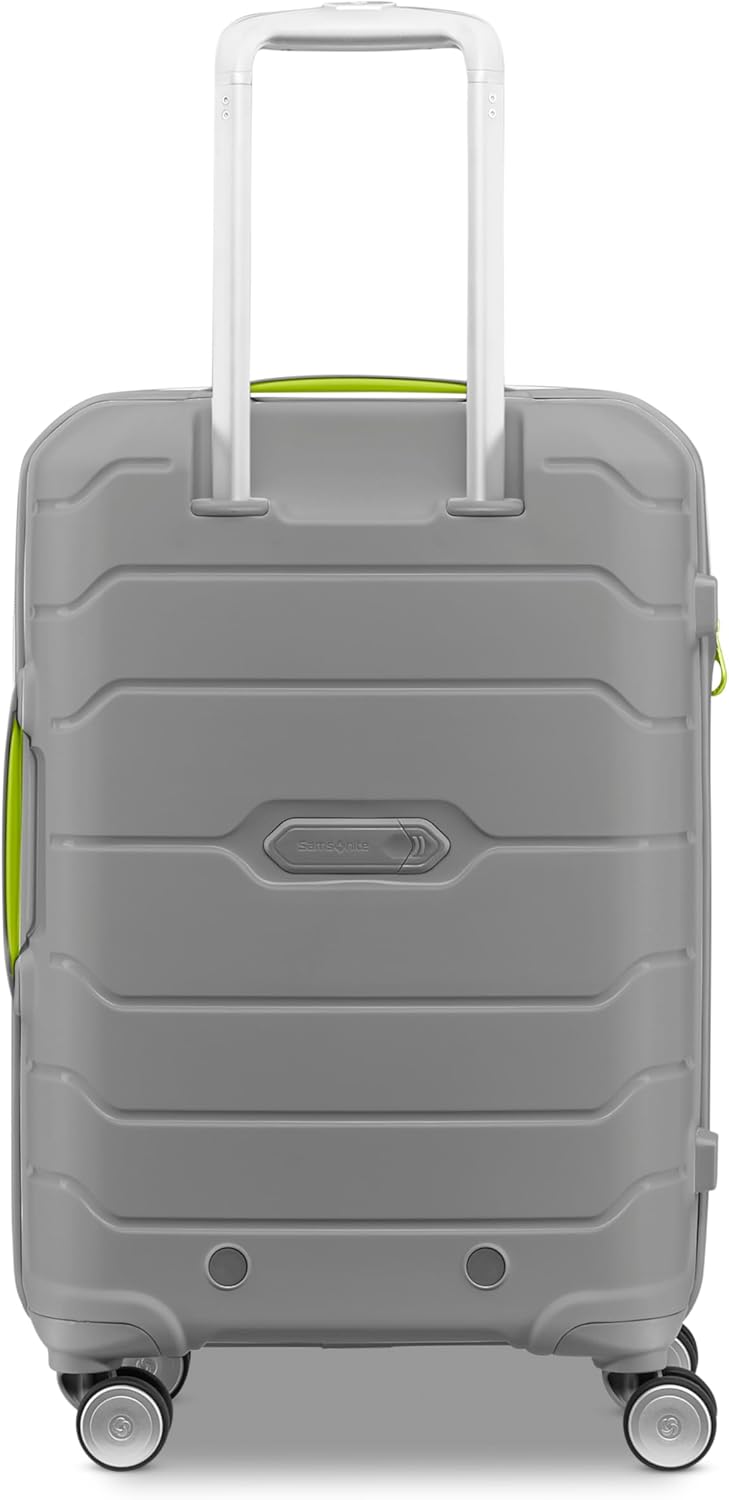 Samsonite Freeform Hardside Expandable Luggage with Spinners, White/Grey, 2PC SET (Carry-on/Large)