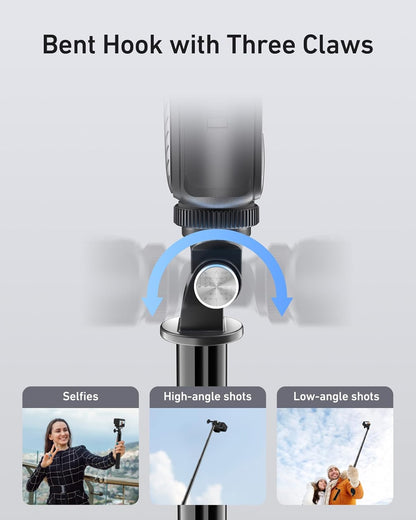 TELESIN 47" Extension Selfie Stick, Portable Handheld Invisible Monopod Pole for GoPro Hero 13 12 11 10 Insta360 X5 X4/DJI Osmo 360/Action 5 4 Pocket/AKASO Vlog Selfie Stick, Action Camera Accessories