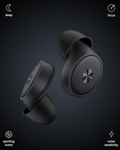 45dB Ear Plugs for Sleeping 0.1oz Ultra-Comfy Noise Cancelling Ear Plugs for Concerts, Deep Focus, Travel, Noise Reduction Ear Plug with 8 Ear Tips Reusable Earplugs with Carry Case Black