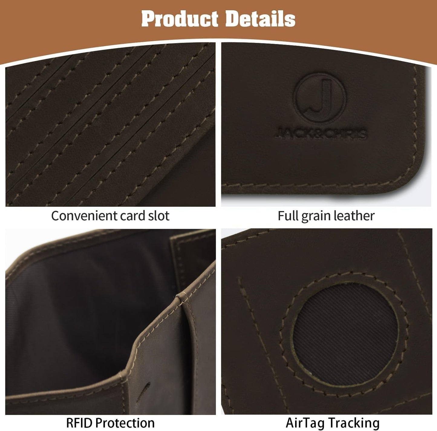 Jack&Chris Genuine Leather Handmade Passport Holder For Travel, RFID Blocking Passport Holder with Card Slots, Travel Essentials wallet with Pen Holder for Women and Men for Gifting, Coffee