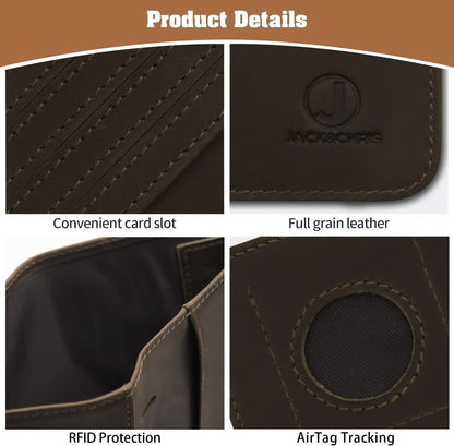 Jack&Chris Genuine Leather Handmade Passport Holder For Travel, RFID Blocking Passport Holder with Card Slots, Travel Essentials wallet with Pen Holder for Women and Men for Gifting, Coffee