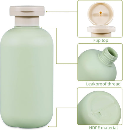 10oz Squeeze Bottles with Flip Cap, Refillable Plastic Travel Bottles for Creams, Lotion, Shampoo, Conditioner (2 Pcs)