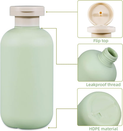 6.8oz Squeeze Bottles with Flip Cap, Refillable Plastic Travel Bottles for Creams, Lotion, Shampoo, Conditioner (2 Pcs)