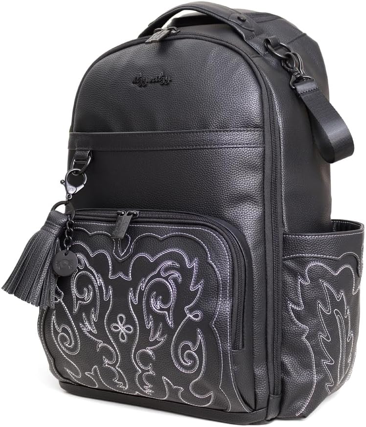 Itzy Ritzy Large Capacity Boss Plus Baby Backpack Diaper Bag Featuring 19 Pockets, Outlaw Black
