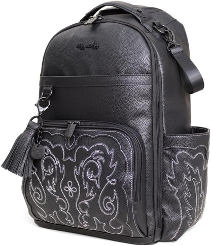 Itzy Ritzy Large Capacity Boss Plus Baby Backpack Diaper Bag Featuring 19 Pockets, Outlaw Black