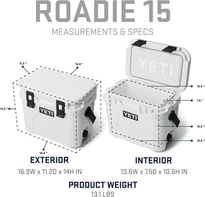 YETI Roadie 15 Hard Cooler with DoubleDuty Shoulder Strap