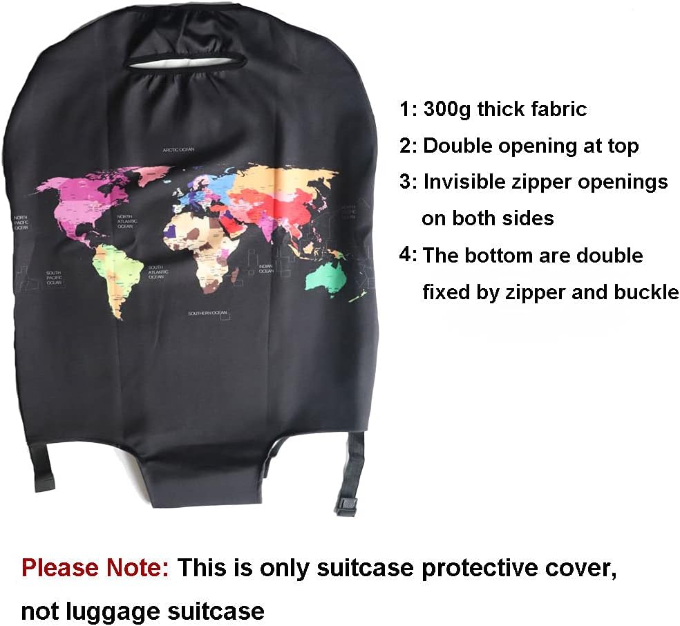 MosaiRudo Thicker Luggage Cover Elastic Suitcase Cover Protector Fits 18-32 Inch Suitcase Travel Accessories (Alphabet Graffiti, S)