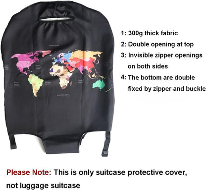 MosaiRudo Thicker Luggage Cover Elastic Suitcase Cover Protector Fits 18-32 Inch Suitcase Travel Accessories (Alphabet Graffiti, S)