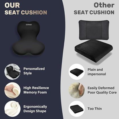 Coverado Car Seat Cushion and Lumbar Support Pillow One Piece, Memory Foam - Image 9