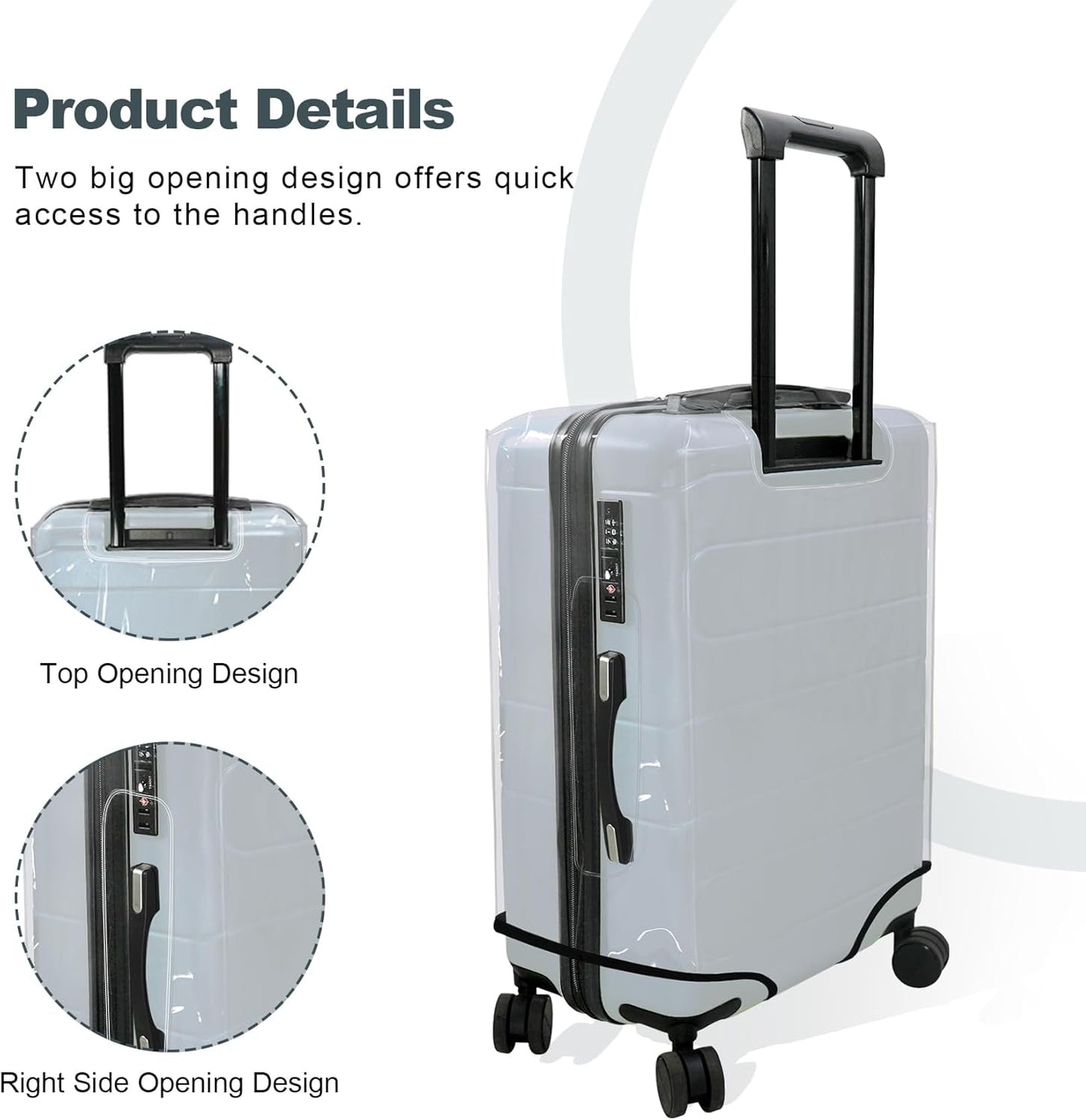 HYPER VENTURE Clear PVC Luggage Cover Full Transparent Suitcase Protector Fits 28 Inch Luggage, L