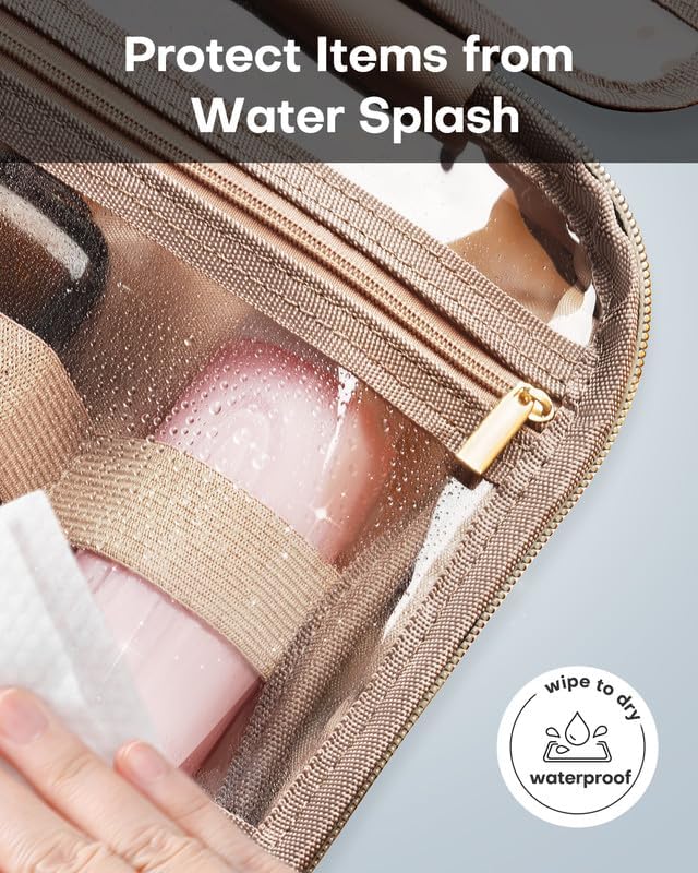 HOTOR Travel Toiletry Bag - Personalized Chenille Initial Makeup Bag, Water-Resistant Personalized Gifts for Women, Portable Travel Accessories & Essentials, Letter D, Black, 11.4"×9.0"×3.35"