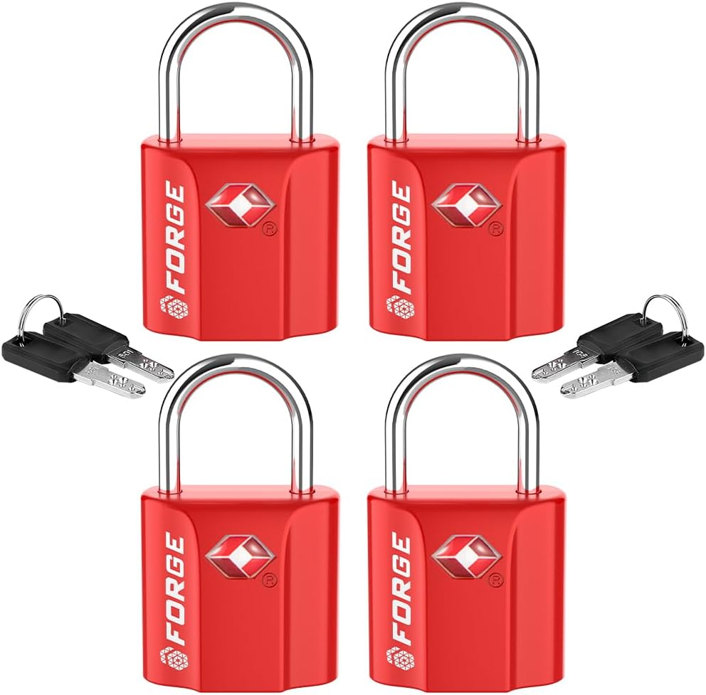 TSA Approved Luggage Locks, Ultra-Secure Dimple Key Travel Locks with Zinc Alloy Body