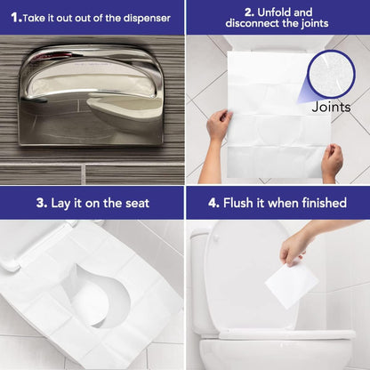 Disposable Toilet Seat Cover - 400 Sheets of XL Half Fold Flushable Toilet Seat Covers for Commercial, Public Facilities and Potty Training, Premium Toilet Paper Cover, Regular (4 Pack)