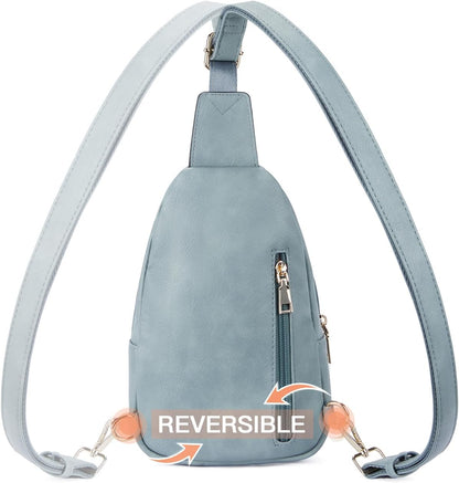 Telena Small Sling Bag for Women Leather Crossbody Fanny Packs Chest Bag for Women