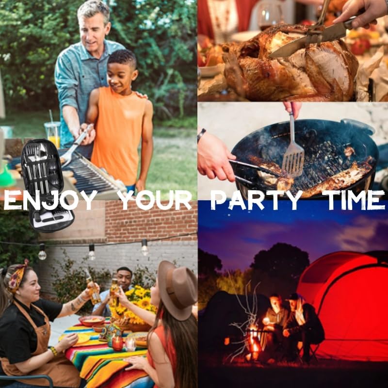 12 Pcs Camping Kitchen Utensil Set Outdoor Kitchen Gear, Outdoor Cooking and Grilling Utensil Travel Set Perfect for Camping Accessories Cooking, RV Camp. Camping, BBQs, Parties and More