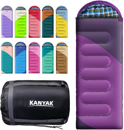 Camping Sleeping Bag, 32℉ Sleeping Bags for Adults Kids Teens Cold Weather Warm Sleeping Bag Winter for 3-4 Season Camping, Camping Gear Equipment, Traveling, and Outdoors