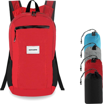 Hiking Daypack - Lightweight & Water-Resistant Portable Backpack for Travel, Camping, Outdoor Adventures(16L, red)