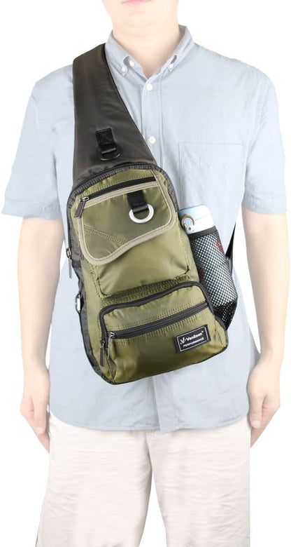 Sling Bag Chest Shoulder Backpack Crossbody Multipurpose Daypack For Men Women Green