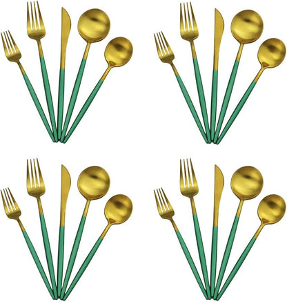 Gugrida 20-Piece 18/10 Stainless Steel Flatware Silverware, Luxury Dinnerware by Gugrida