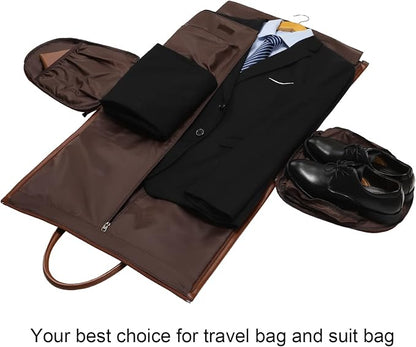 Leather Garment Bag for Travel, Modoker Carry On Suit Carrier Travel Bag - Image 6