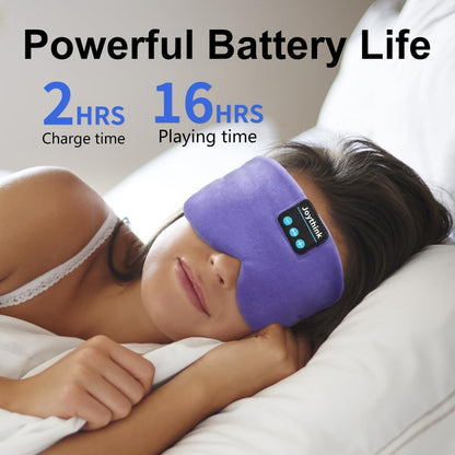 Joythink Sleep Headphones Bluetooth Sleep Mask Silk Headband Earphones Bluetooth Eye Mask for Sleeping On Side Blackout Soft Sleep Earphones Music Kids Children Eye Cover Purple