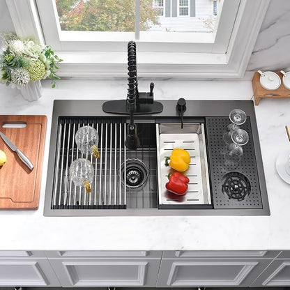 33 Inch Black Drop In Kitchen Sink - Image 2