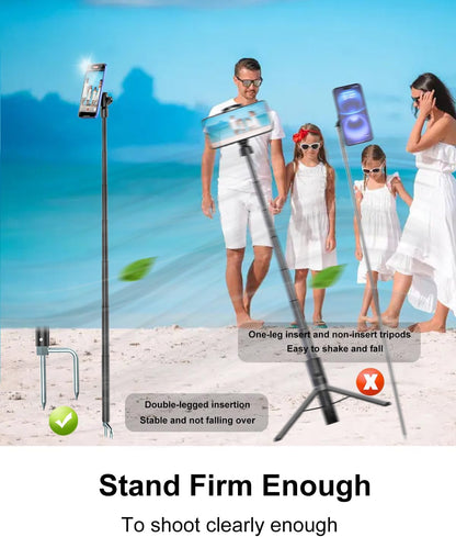 Magnetic Tripod for iPhone, 57" Monopod and Selfie Stick Tripod for Outdoor, Camping, Travel, Selfies, Video Recording, Compatible with MagSafe, for iPhone 16 15 14 and Android Phones