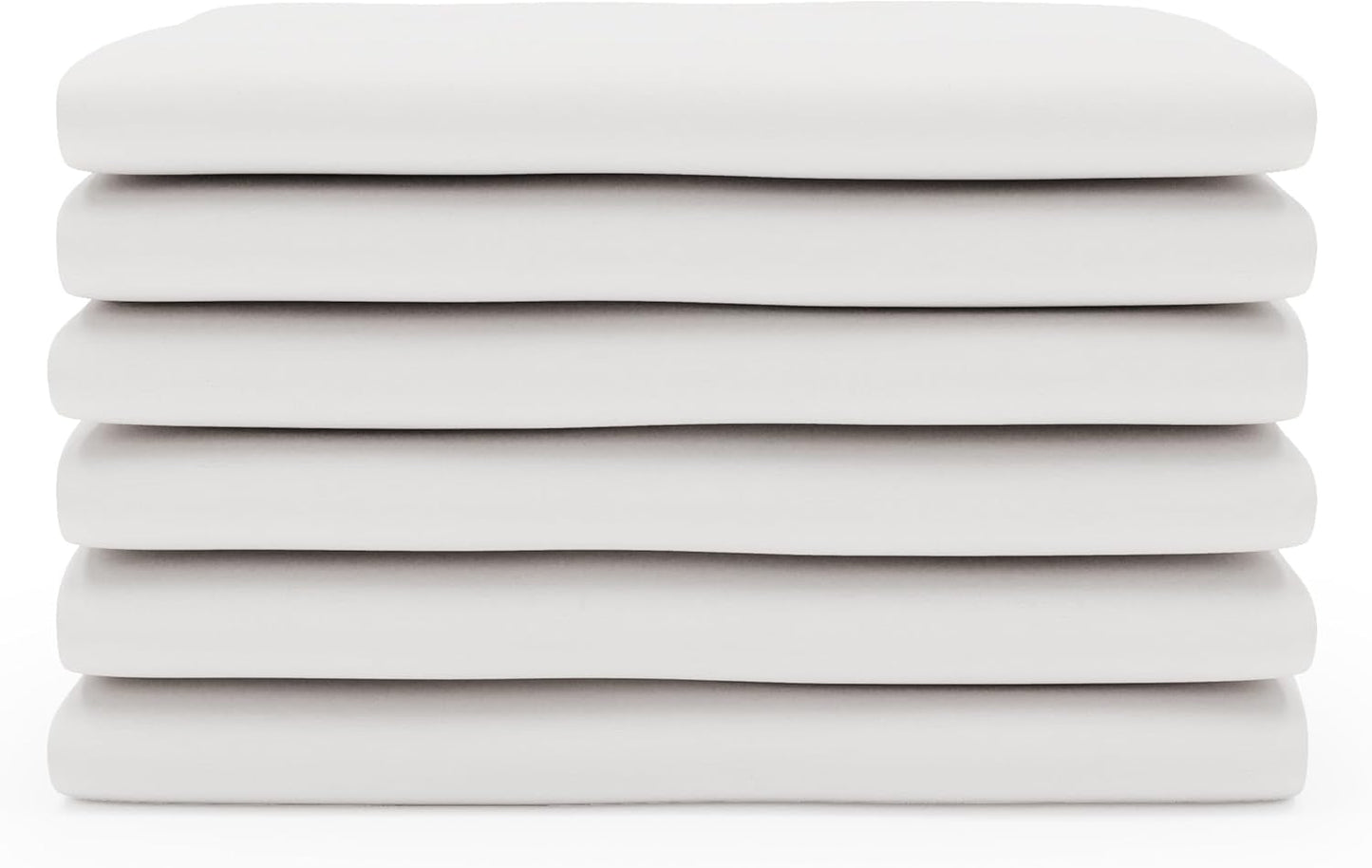 Foundations Boutique Folding Hotel Crib and Sheet Bundle - Includes Wooden Mini Crib with 3" Foam Mattress (White) and 6-Pack White Fitted Compact Sheets