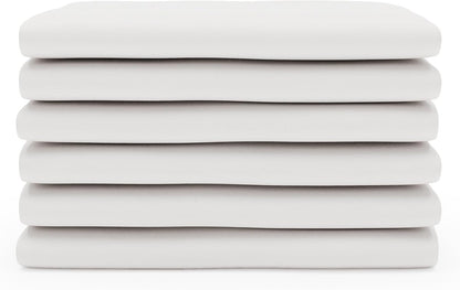 Foundations Boutique Folding Hotel Crib and Sheet Bundle - Includes Wooden Mini Crib with 3" Foam Mattress (Natural) and 6-Pack White Fitted Compact Sheets