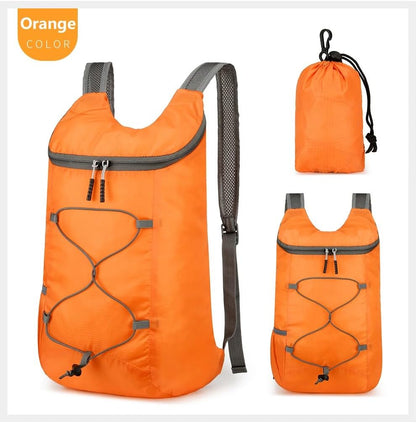 16L Hiking Daypack Lightweight Foldable Travel Backpack Water Repellent Camping Outdoor Packable Easy Carry-on Bag (Orange)