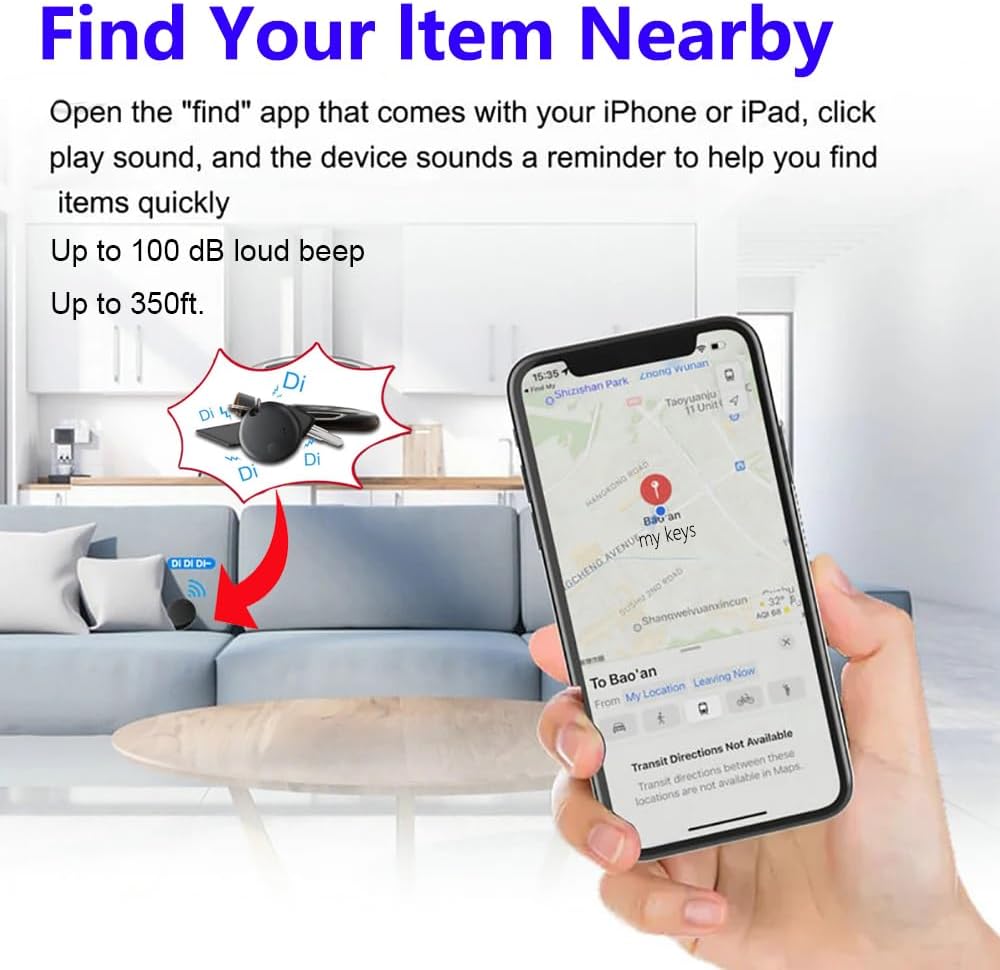 Air Tracker Tag-4 Pack,Smart Bluetooth Tracker,Smart Tag Item Finders Works with Apple Find My (iOS only) App,Air Tracker Tracking Device,Keys Finder and Item Locator for Bags,Luggage,Pets