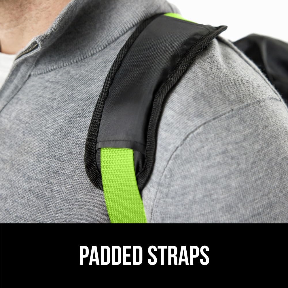 GORILLA GRIP Car Seat Travel Bag for Airplane Gate Check, Easy Carry Backpack Bags Cover Carseats, Infant Baby Carriers and Toddler Booster Seats for Airport, Child Air Travels Essential, Fluorescent