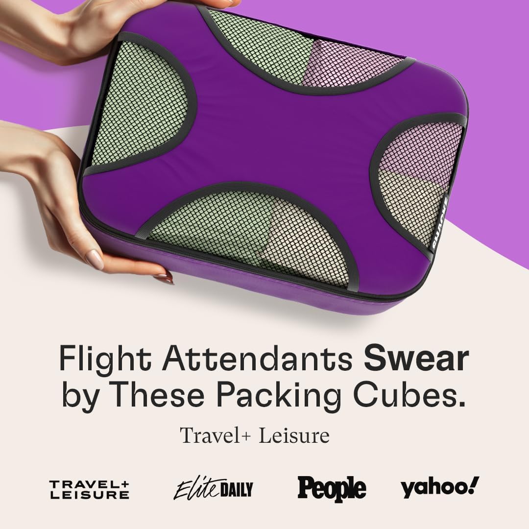Shacke 6 Set Packing Cubes for Travel - Compression Packing Bags/Travel Organizer - Luggage Organizer Bags for Traveling - Travel Essentials for Women - Cruise Must Haves Packing List