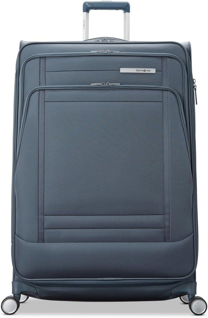 Samsonite UpLIFT Lightweight Large Checked Softside 3-Piece Luggage Set with Spinner Wheels - Expandable - Airline-Approved, Polyester Soft Suitcase for Ultra Light Travel - Elemental Blue