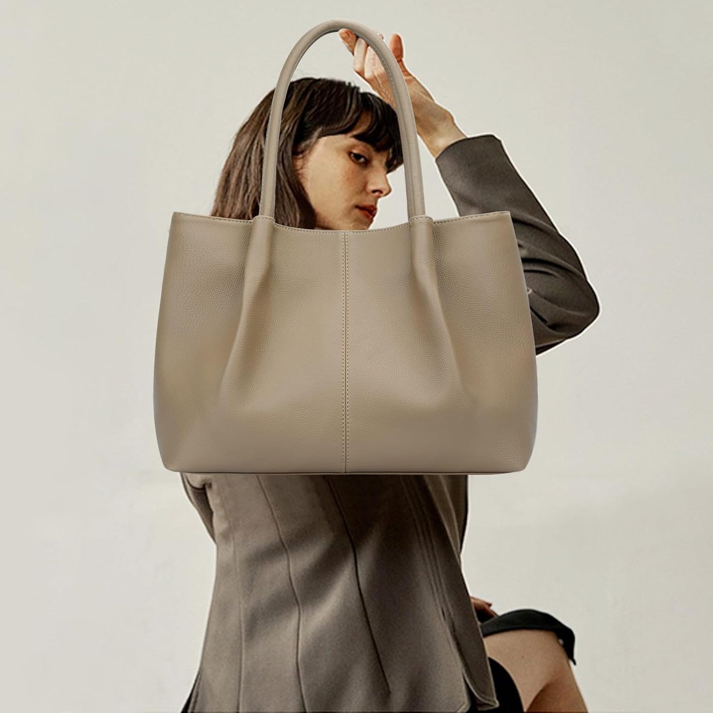 KKXIU Tote Bag for Women Vegan Leather Shoulder Purse Large Capacity Travel Bag