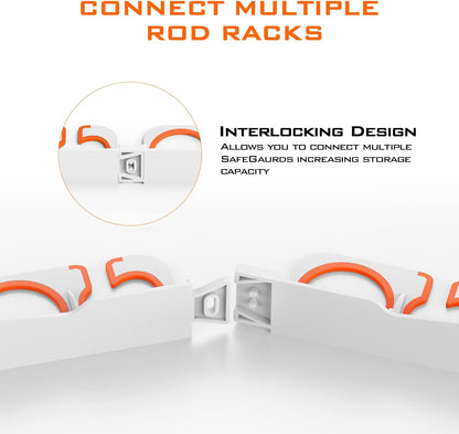 KastKing SafeGuard Fishing Rod Holder for Garage, Wall or Ceiling Mounted Fishing Rod Rack Storage Organizer, Fishing Pole Holder Holds 12 Rods or Combos in Less Than 36 Inches