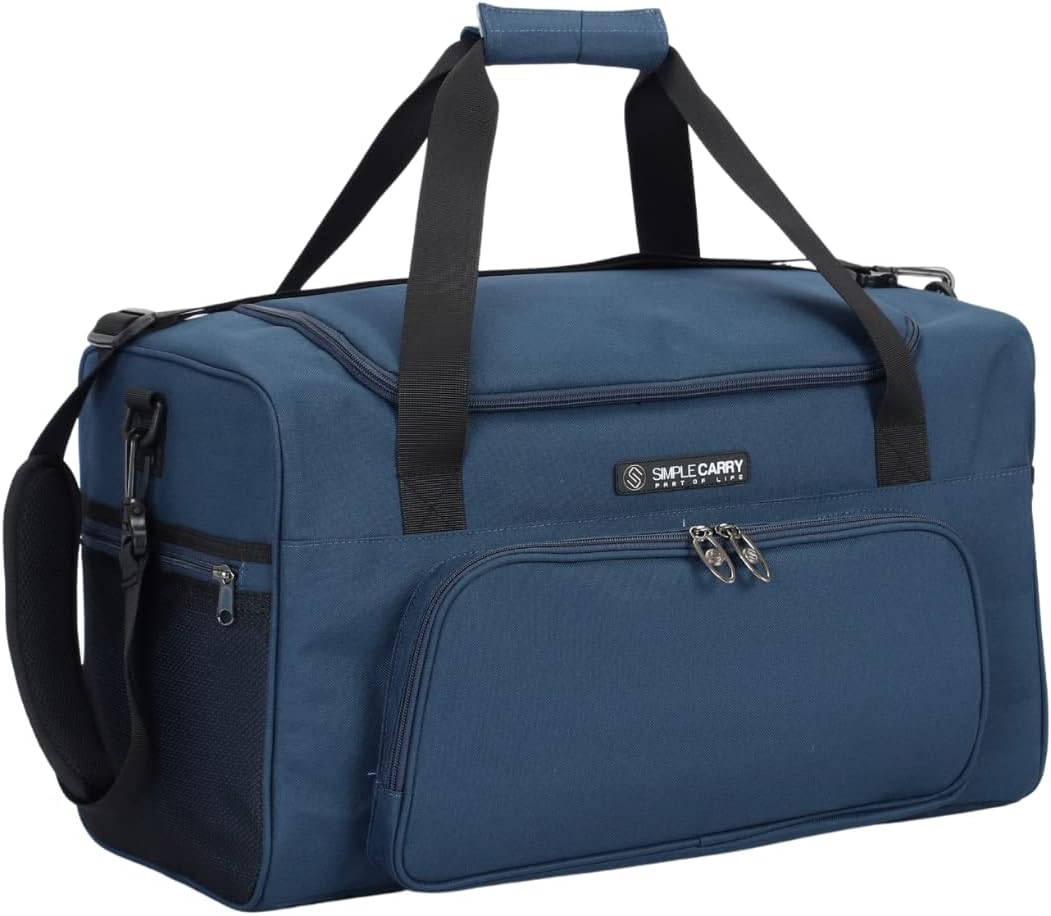 Large Sports Duffel Bag 20 inch for Travel Gym as Shoulder Bag and Hand Carry – Blue