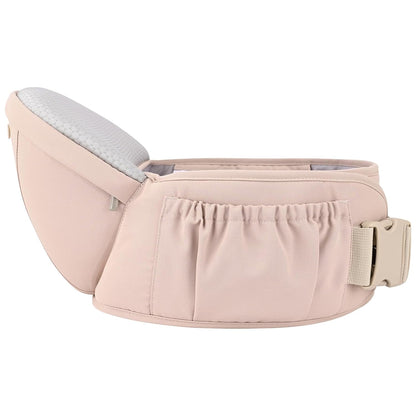 Bebamour Baby Carrier with Hip Seat,All-Position Breathable Mesh Hip Seat & Carrier 0-36Months with Head Hood, 3 PCS Teething Pads, Waist Extender,Storage Bag & Pacifier Case (Pink)