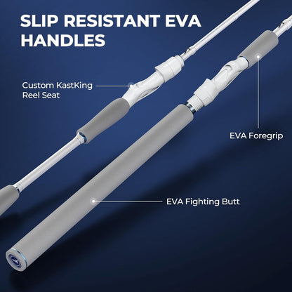 KastKing Centron Lite Fishing Rod and Reel Combo, IM6 Graphite 2Pc Blanks, Stainless Steel Guides with Ceramic Rings, Contoured EVA Handles & Fighting Butt, Split or Full Rear Handle Design, 13 Models