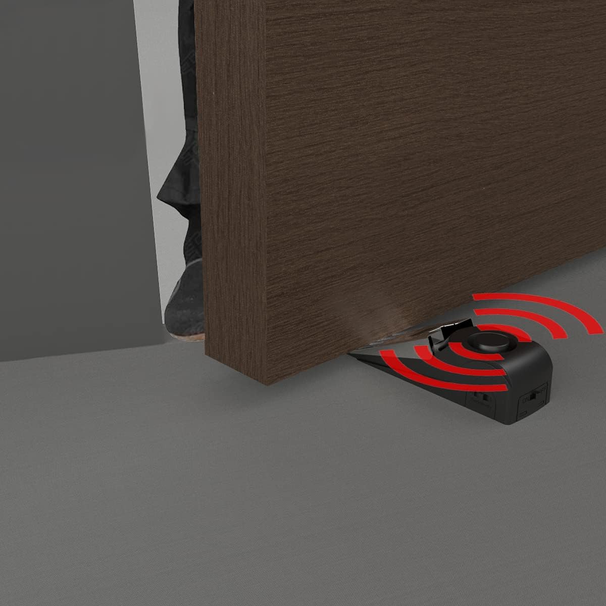 4 Packs Upgraded Door Stop Alarm Portable Wedge Door Stoppers Security Alarm 120db Entrance Alert Loud Door Stop Alarm for Travel Home Apartment or Dorm (4 Packs)