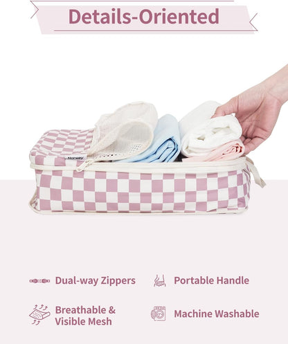 Narwey 6 Set Compression Packing Cubes for Travel Kids Women Carry on, Packing Organizers Bag for Backpack Luggage Suitcase Duffle Bags