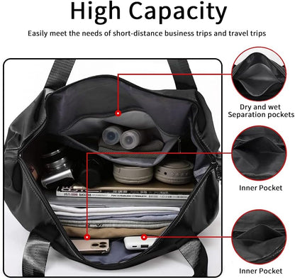 Large Capacity Foldable Travel Bag Expandable Portable Carry on Bag Dry&Wet Separation Sports Duffel Bags