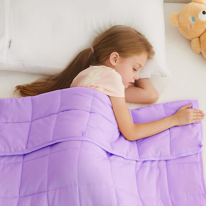 L'AGRATY Weighted Blanket - 40"x60" 10lbs Breathable Weighted Blanket Microfiber Material with Glass Beads