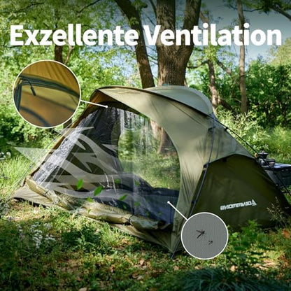 Camping Tent 1 to 2 Person, Backpacking Tent Waterproof & Windproof, Ultralight Instant Tent for Camping, Hiking, Outdoor,Lightweight for Adults Kids Scouts Easy Setup