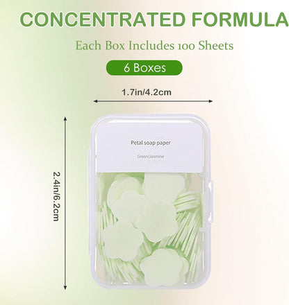 600PCS Portable Mini Soap Sheets – Scented Disposable Hand Washing Paper, Travel-Friendly & Water-Soluble Soap for Camping, Hiking & Outdoor Use