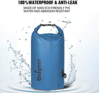 Unigear Dry Bag Waterproof, 2L/5L/10L/20L/30L/40L Floating and Lightweight Bags for Kayaking, Boating, Fishing, Swimming and Camping with Waterproof Phone Case