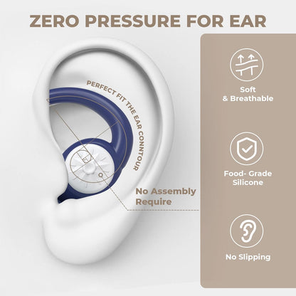 Ear Plugs for Sleeping: Reusable Earplugs for Sleep, Snoring Blocking, Concert, Travel, Airplane, 2 Pairs Washable Soft Silicone Noise Cancelling Ear Plugs (Sapphire Blue)