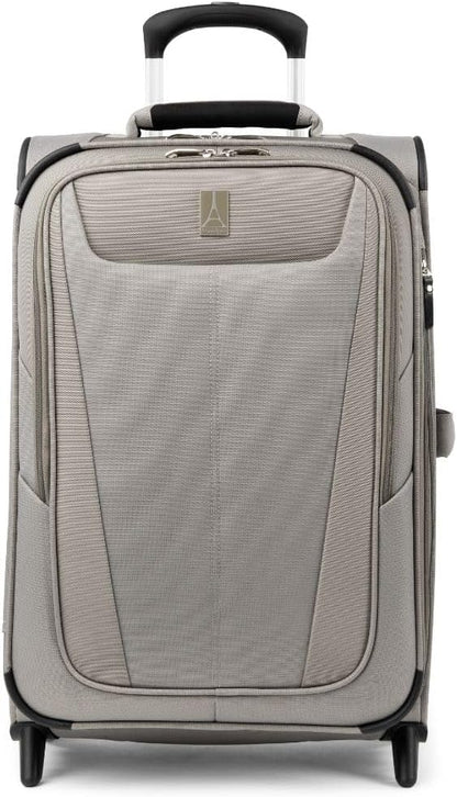 Travelpro Maxlite 5 Softside Expandable Upright 2 Wheel Carry on Luggage, Lightweight Suitcase, Men and Women, Champagne, Carry On 22-Inch