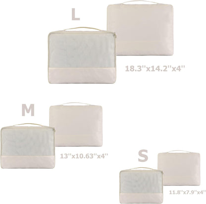 DoubleTrip Packing Cubes for Suitcases Carry on Luggage Organizer 6 Set Travel Accessories Lightweight Storage Bag Space Saver Clothes Pouch Large