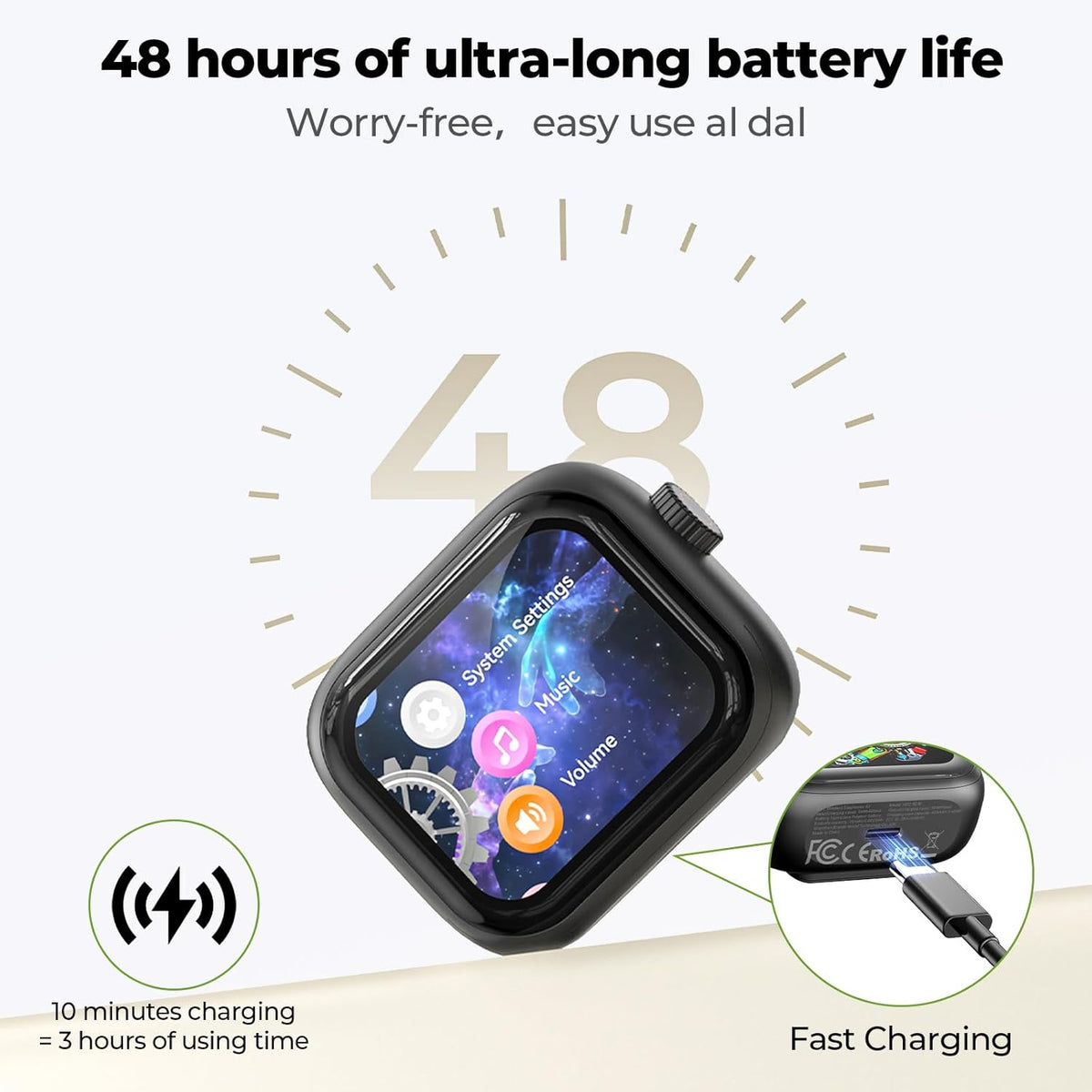 NE40 Earbuds with LCD Screen, NE40 Translation Earbuds, Bluetooth 6.0 Translation Earphone Real Time for 134 Languages, Translator Headphones with 7 Translation fit iOS&Android, Black